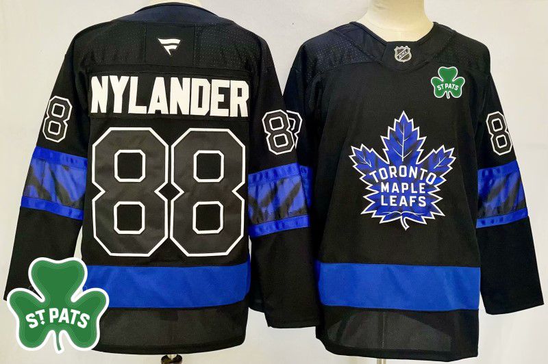 Men Toronto Maple Leafs #88 Nylander Black Fanatics 2025 NHL Jersey style 2